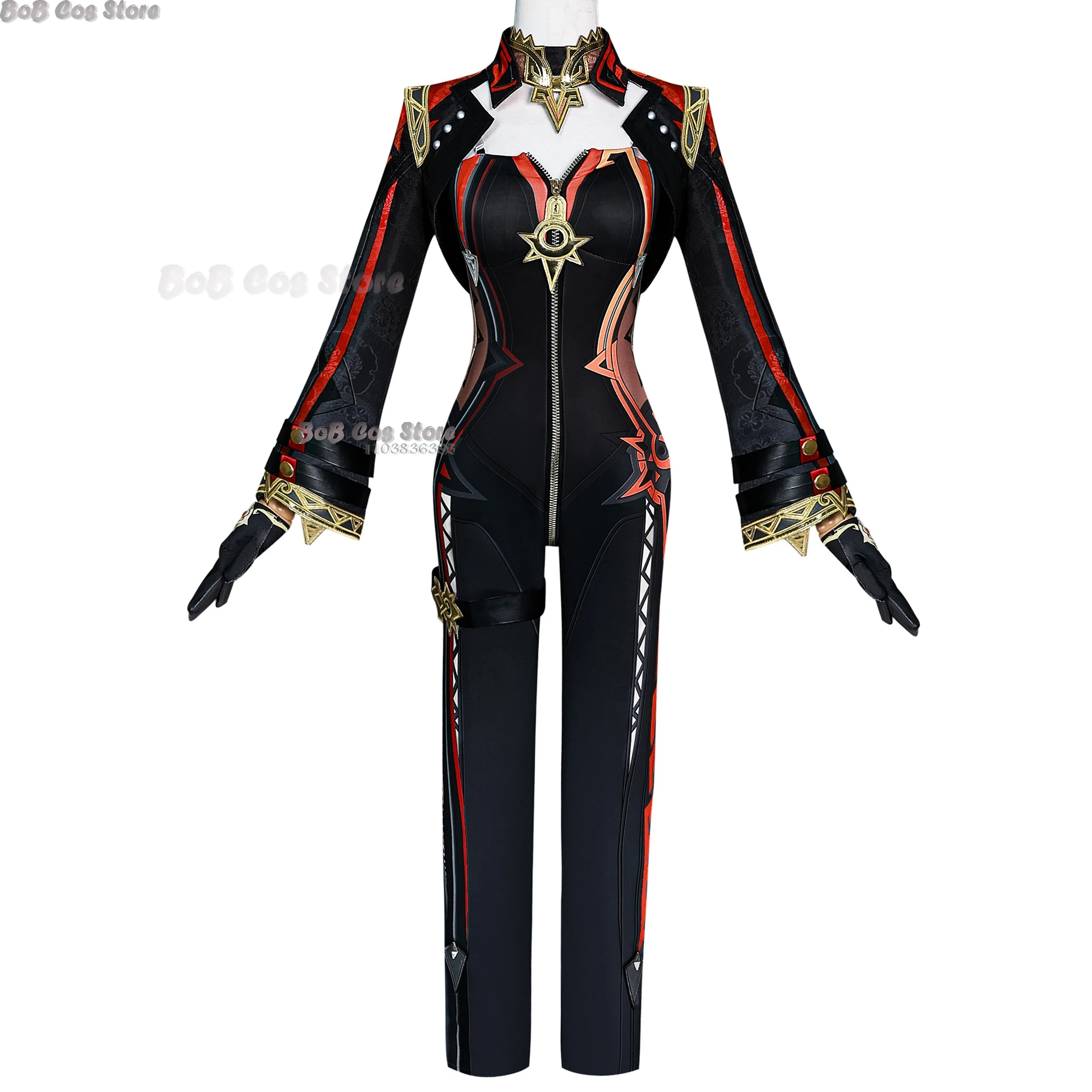 Mavuika Genshin Impact Cosplay Jumpsuit Costume Wig Pyro Archon Cosplay Wig Natlan Anime Game Halloween Fire Elemental Dress-up