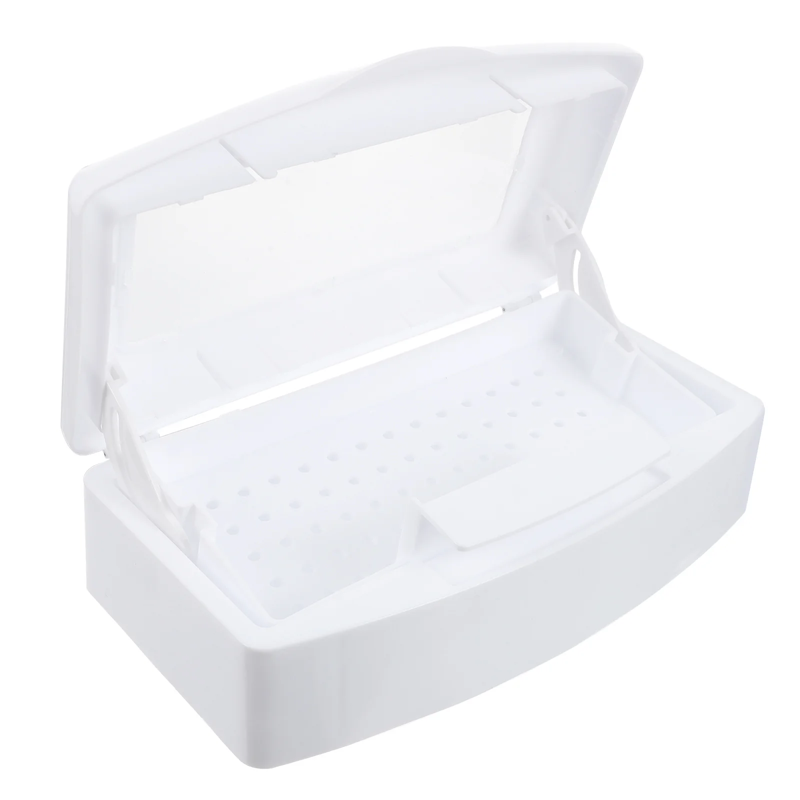 

Nail Art Tool Cleaning Box ABS Plastic Sterilization Tray Container Manicure Supplies Portable Durable Gift Nail Lovers