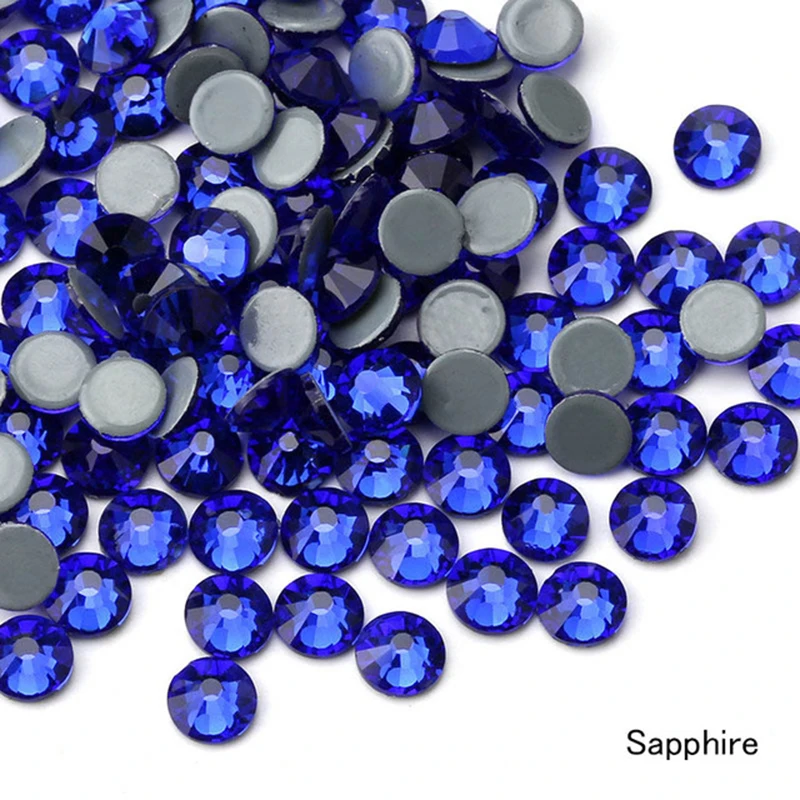 

TC Wholesale Sapphire Hot Fix Rhinestones 1-20 Bags Flatback Multiple Specifications Iron-on Stone for Clothing, DIY Accessories