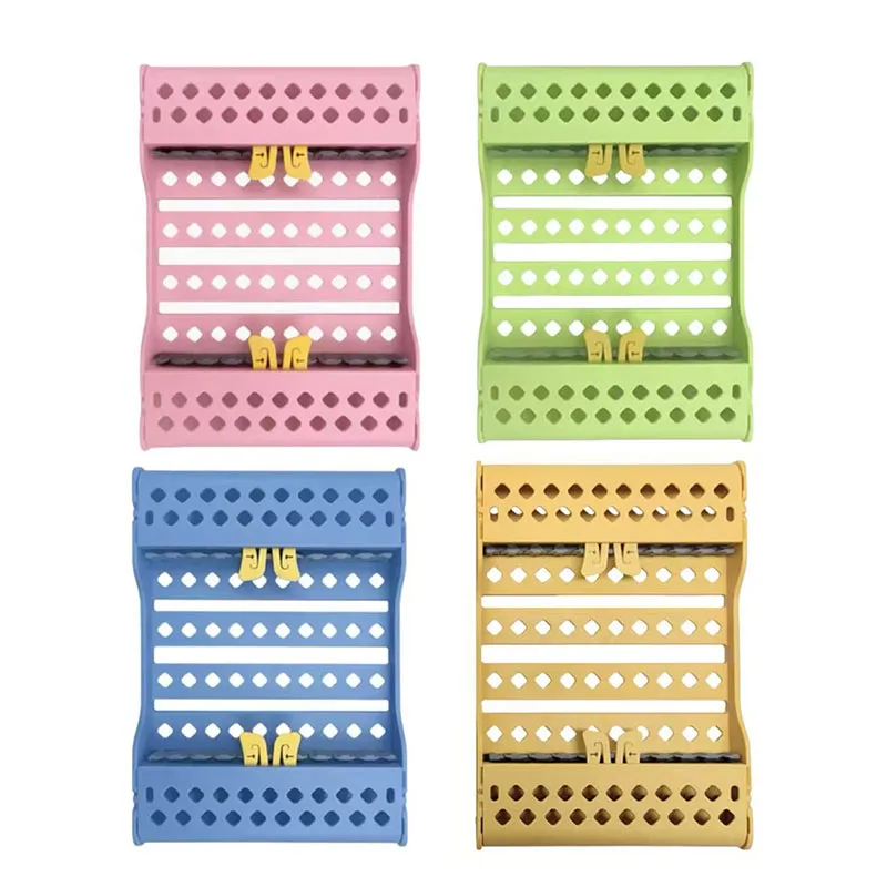 10Slots Dental Instrument Box Holder 135℃ Autoclave Plastic Dental Disinfection Storage Rack Box Case For Resin Filling Spatulas