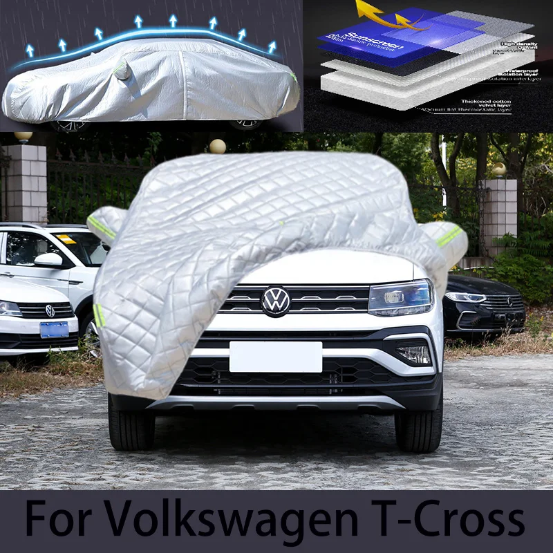 

For Volkswagen T-cross Car hail protection cover Auto rain protection scratch protection paint peeling protection car clothing