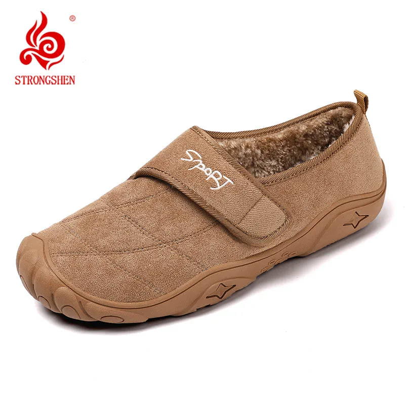 

STRONGSHEN Men Women Casual Cotton Shoes Warm Slippers Winter Non-slip Indoor Home Bedroom Slides Sapatos Casuais Plus Size 48