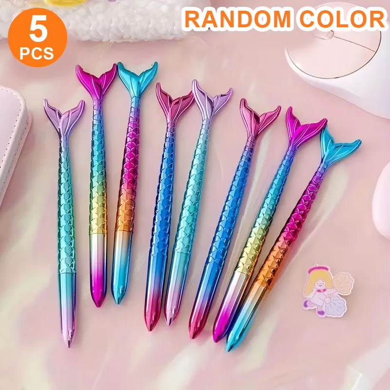 5 Mermaid Pens, Black Ink, Smooth Writing, Suitable for Daily Writing, Meeting Notes, Correcting Mistakes, and as Commemorative Gifts, Etc. Valentine's Day Category: Fine Writing Tools