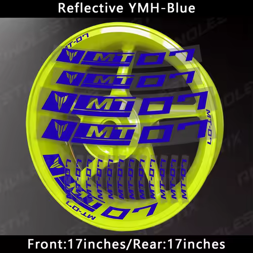 AnoleStix Reflective Motorcycle Wheel Sticker Hub Decal Rim Stripe Tape For YAMAHA MT-07 MT07 - Image 8