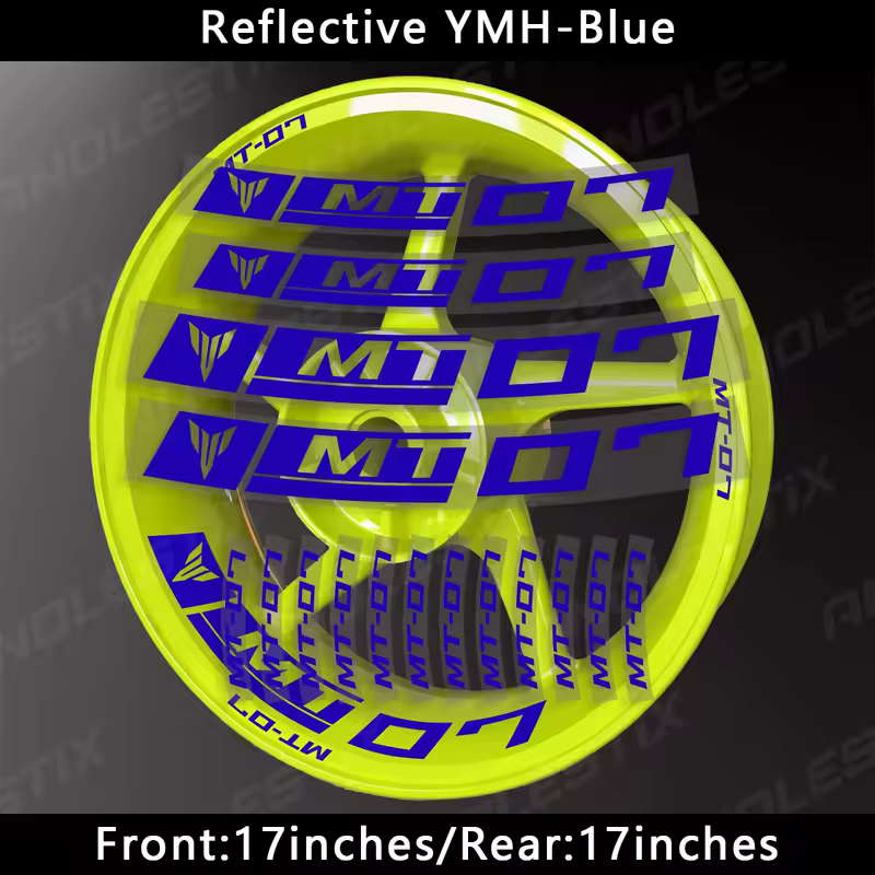 AnoleStix Reflective Motorcycle Wheel Sticker Hub Decal Rim Stripe Tape For YAMAHA MT-07 MT07 - Image 8