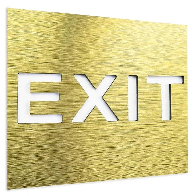 Customized Composite Aluminum Board  Emergency Exit Sign Door Wall Directional Renovation Door Number Sign