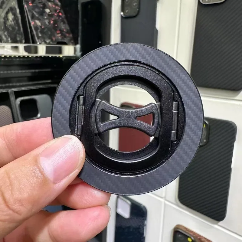 Magnetic Ring Phone Holder for Magsafe Wireless Charging Phone Grip Stand with Finger Strap Removable Car Phone Holder