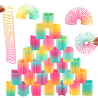 12Pcs Color Magic Bounce Toys Board Games For Children Anti-stress Magic Ring Spring Rainbow Board Game Kids Creative Funny Gift