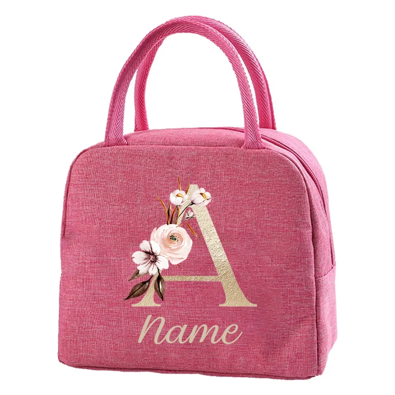 Custom Name Lunch Cooler Bag Women Lunch Bag Thermal Pouch Portable Ice Food Picnic Bags Gift Lunch Accessories for Kids