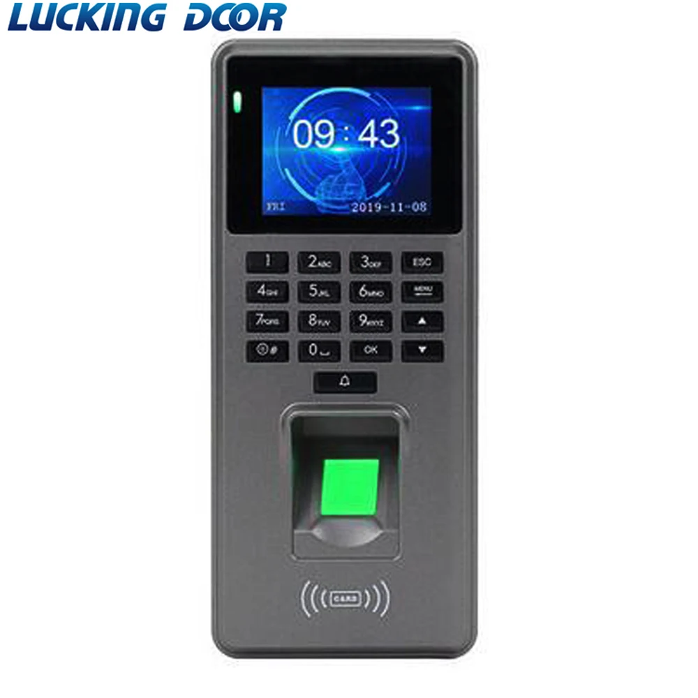 

125Khz RFID 2.4 inch Fingerprint Access Control Keypad USB Biometric System Electronic Time Clock Recorder Attendance Machine