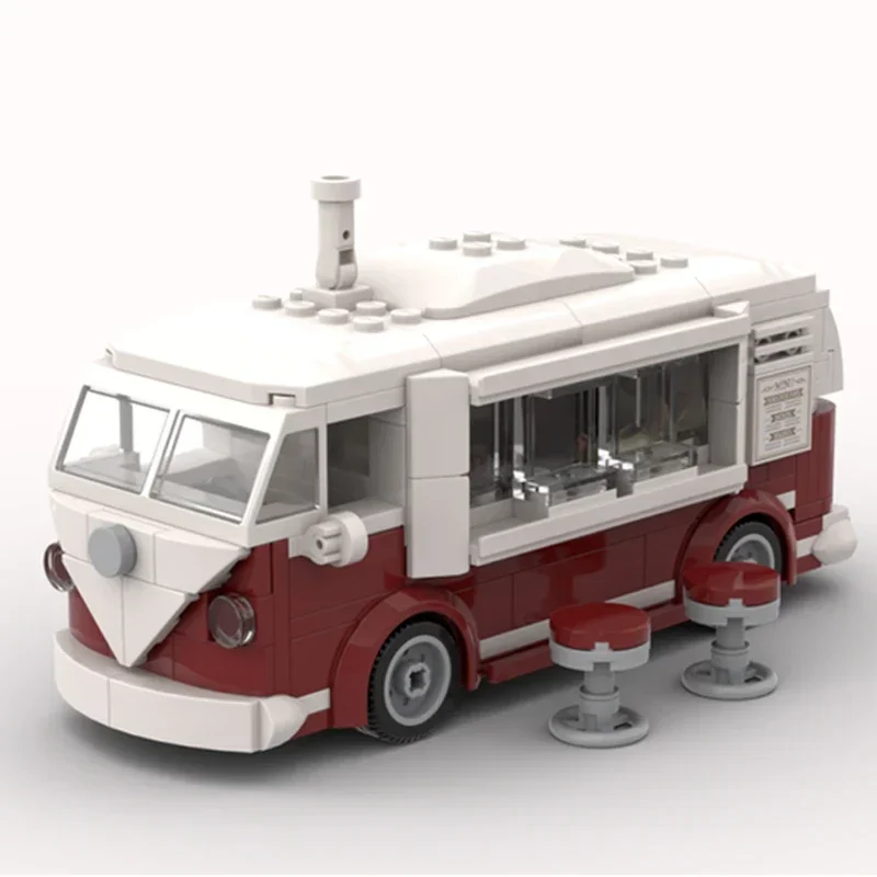 Technical Moc Bricks Model Car Series Mini T1 Food Truck blocchi modulari regali giocattoli per bambini set fai da te assemblaggio