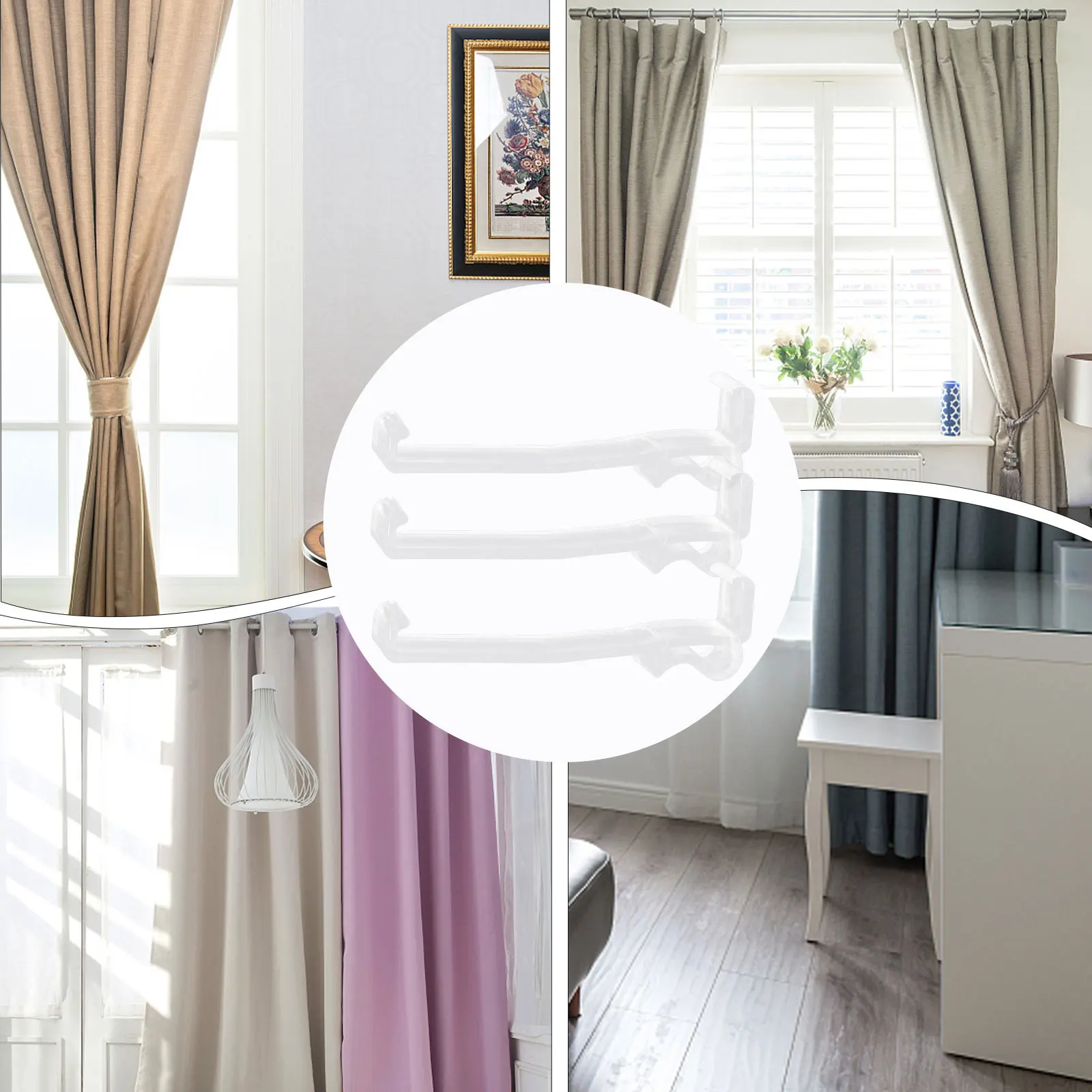 

10Pcs Plastic Transparent Curtain Hooks Hidden Hangers for Sealing Plate Parts Smooth No Burrs Strong Load Capacity Easy Install