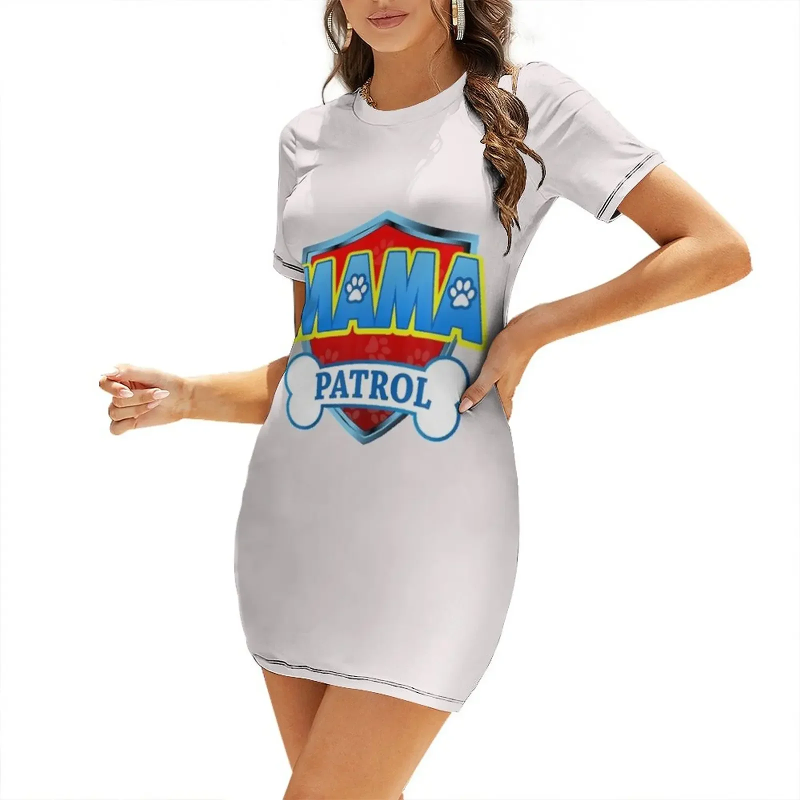 

Funny Mama Patrol Dog Mom Dad For Men Women T Shirt Short-Sleeved Dress sexy short dresses daring summer dress woman 2026 trendy