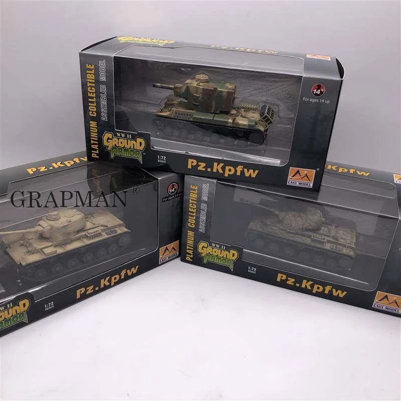 1/72 WWII Germany Pz.Kpfw Heavy Tank German Army Tank Platinum Collectible Assembled Model Finished Model Easymodel Toy