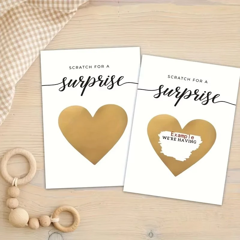 10/20/50pcs Golden Love Scratch Stickers DIY Handmade Game Scratch Stickers Label Party Stickers Self Adhesive Coating Stickers