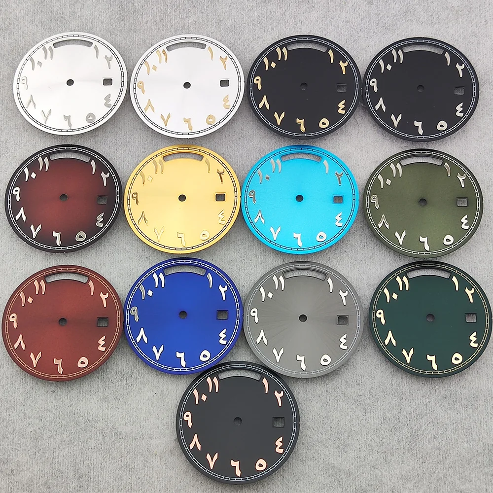 

Циферблат 31 мм, циферблат 8285, циферблат с арабскими цифрами, индивидуальный логотип, несколько цветов, высококачественные аксессуары для циферблата часов, подходят для механизма Miyota8285