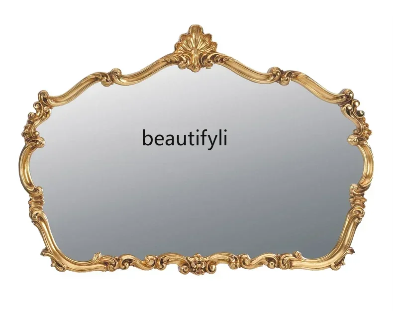 

New Arrivals European Vanit Mirror Retro Wall-Mounted Mirror Hallwa Dresser Wall-Mounted Mirror S03