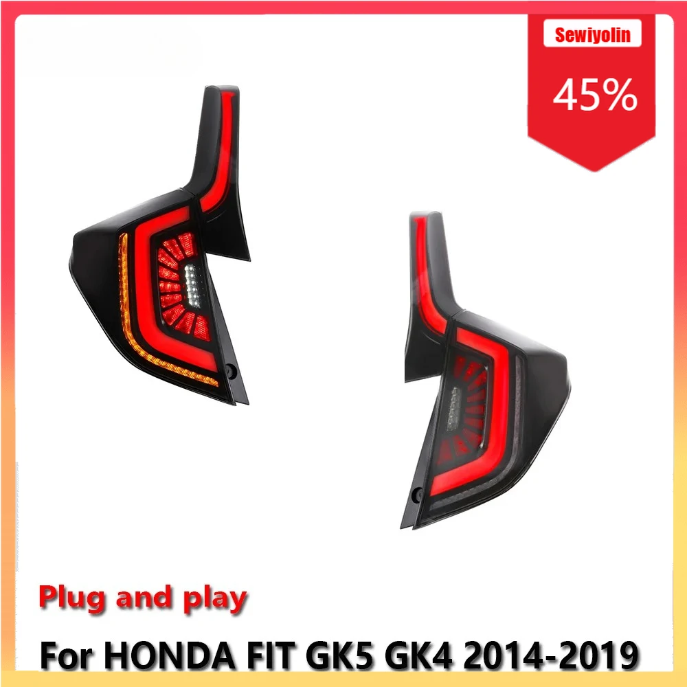 

Car LED Tail Light Automobile Parts For HONDA FIT GK5 GK4 2014-2019 Auto Fog DRL Brake Turn Signal Lamp Plug and Play