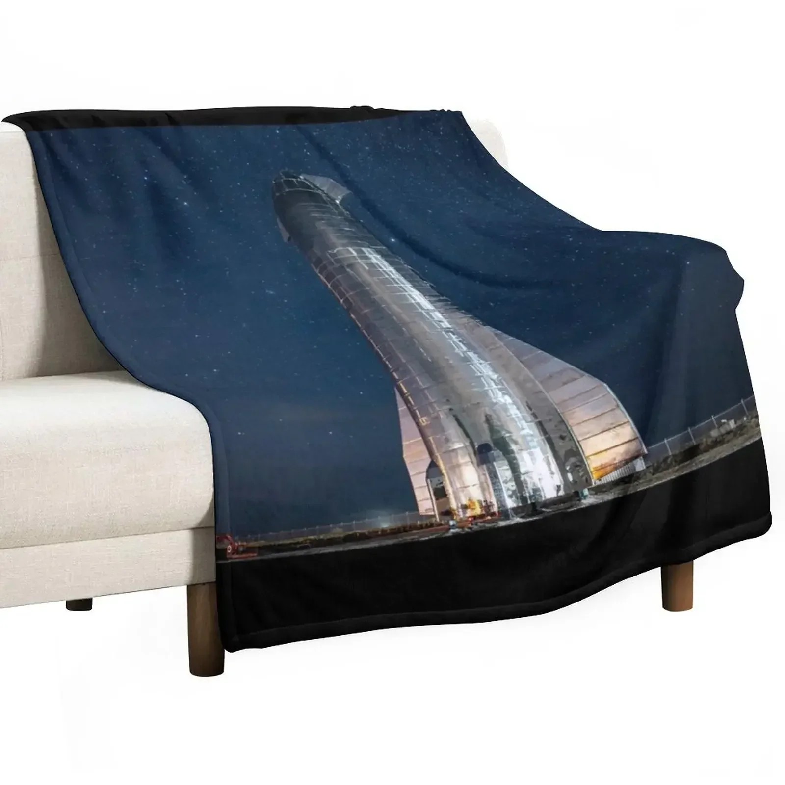 SpaceX Starship at Night (8K resolution) Throw Blanket Decorative Sofa Picnic Sofas Blankets