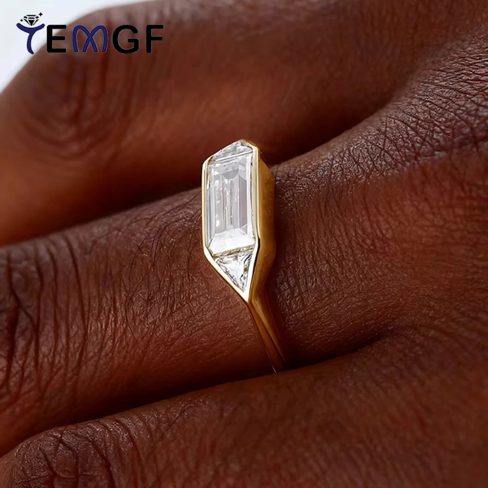 

TEMGF минималистичное кольцо с муассанитом 1,2 карата для женщин, посеребренное 925 пробы, 18-каратное золото, вечерние кольца, роскошные блестящие ювелирные изделия, протестированные, сертифицированные