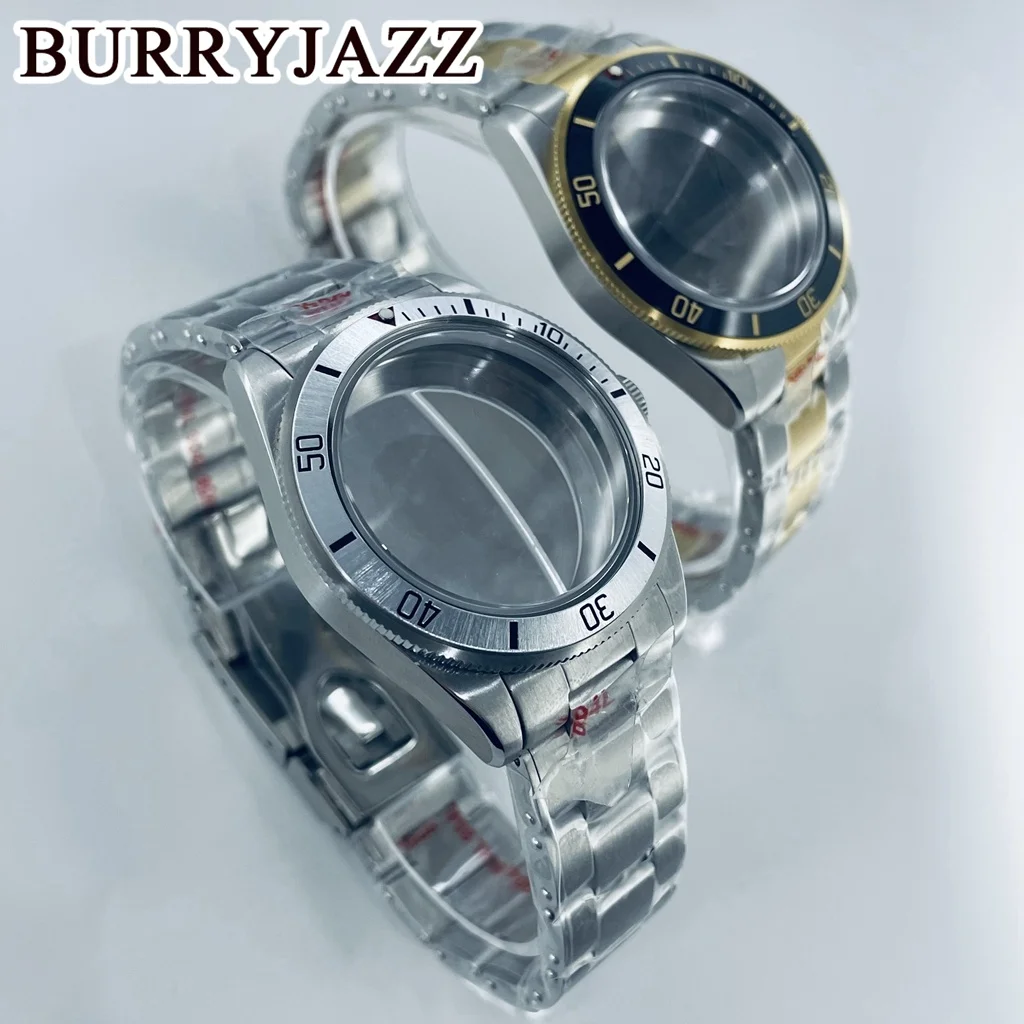 BURRYJAZZ 39mm NH35 NH36 NH34 NH38 NH70 NH72 ETA2824 PT5000 Watch Case Black Silver Rose Gold Sterile Case Domed Sapphire Glass