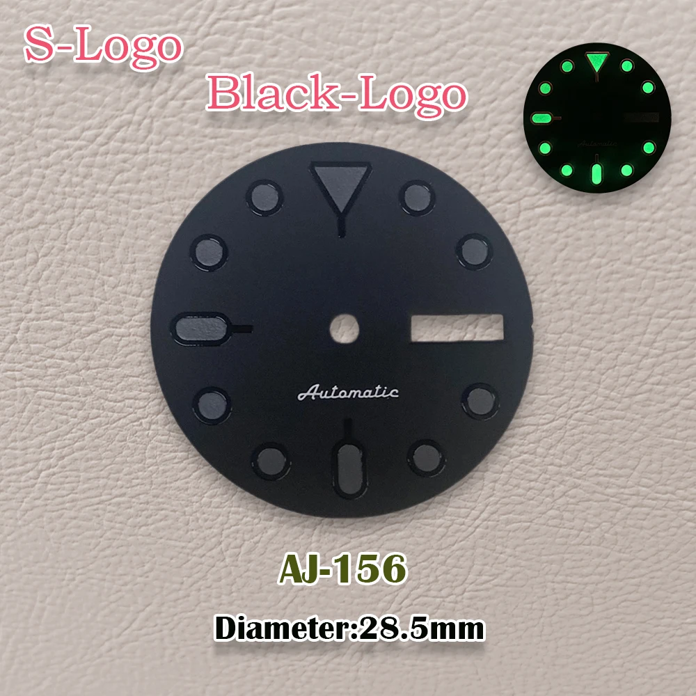 28.5mm S Logo NH36 Dial Green Luminous SKX007 Dial Suitable For NH36 Japanese Automatic Movement Watch Accessories Repair tools