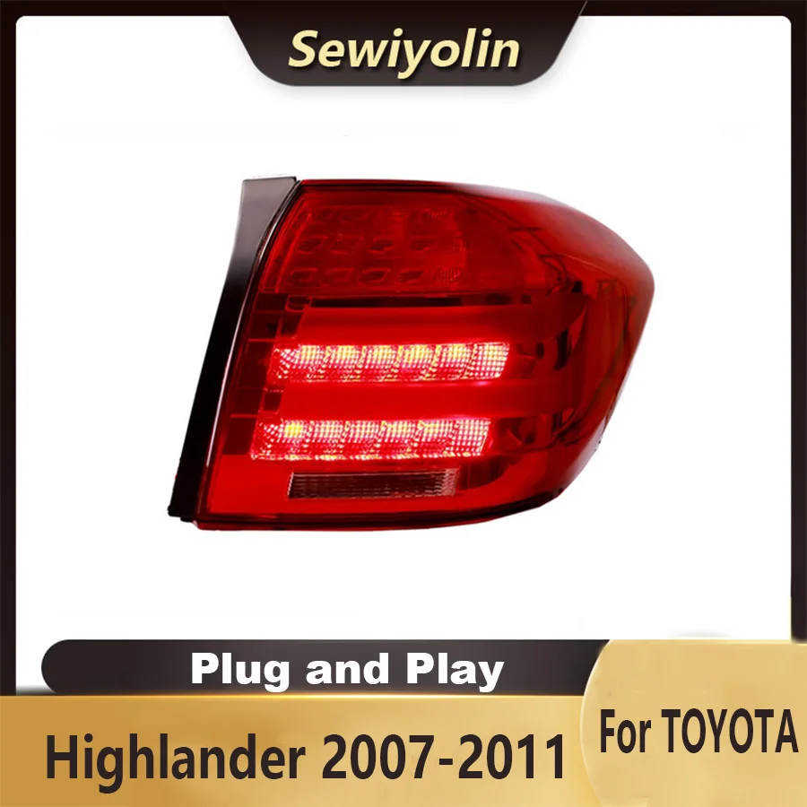 For TOYOTA Highlander 2008-2011 Car Auto PartsAnimation LED Trailer Lights Tail Lamp Rear DRL Signal Automotive Plug And Play