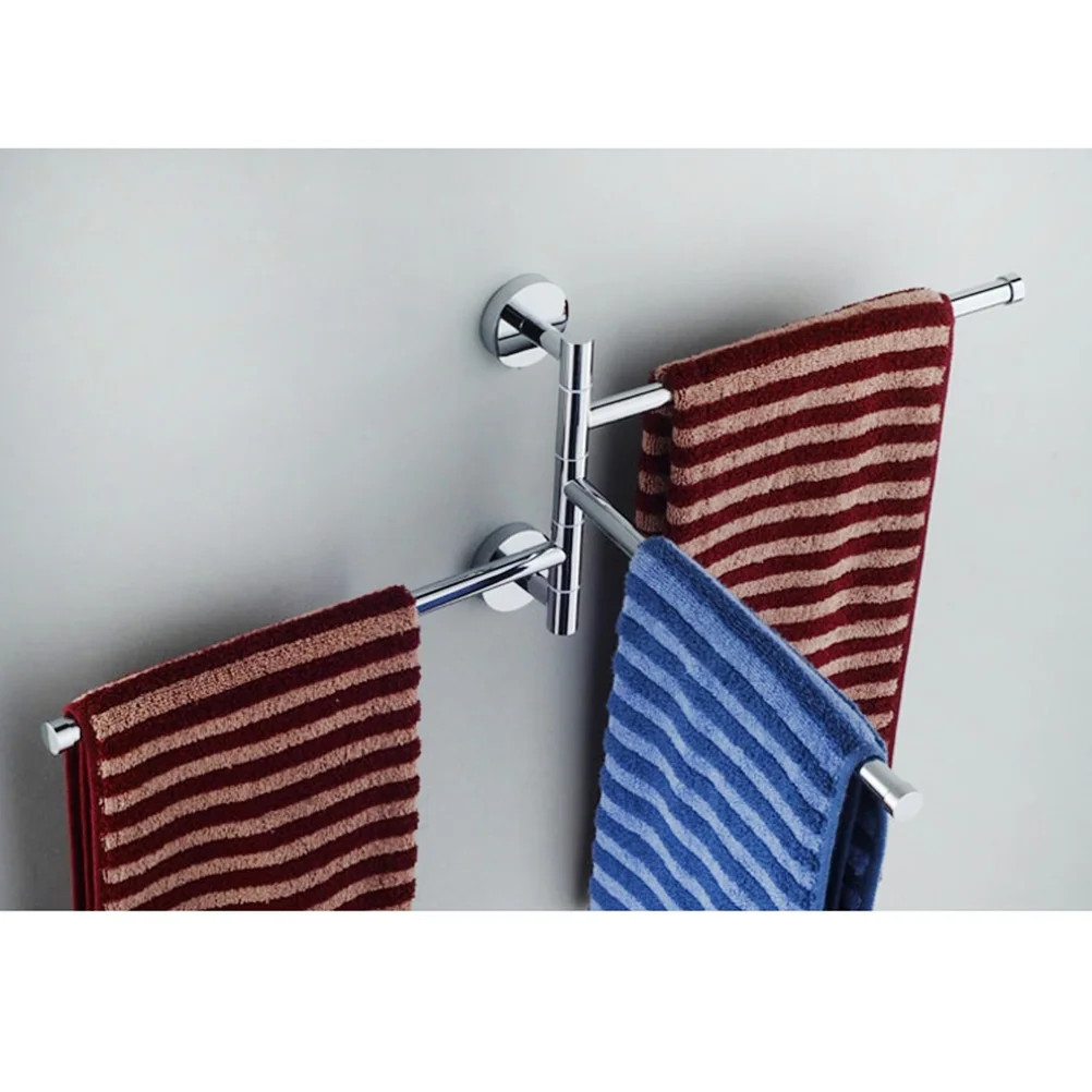 

Space Saving Stainless Steel Towel Rack Multi Purpose Swivel Bath Holder for Kitchen Bathroom Accessories Rust Resistant Durable
