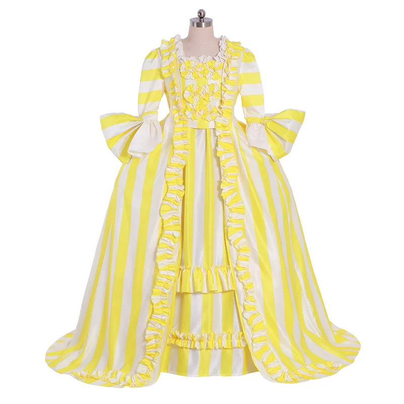 

18th Century Yellow Royal Rococo Baroque Marie Antoinette Ball Gown Medieval Victorian Women Renaissance Dress Cosplay Costume