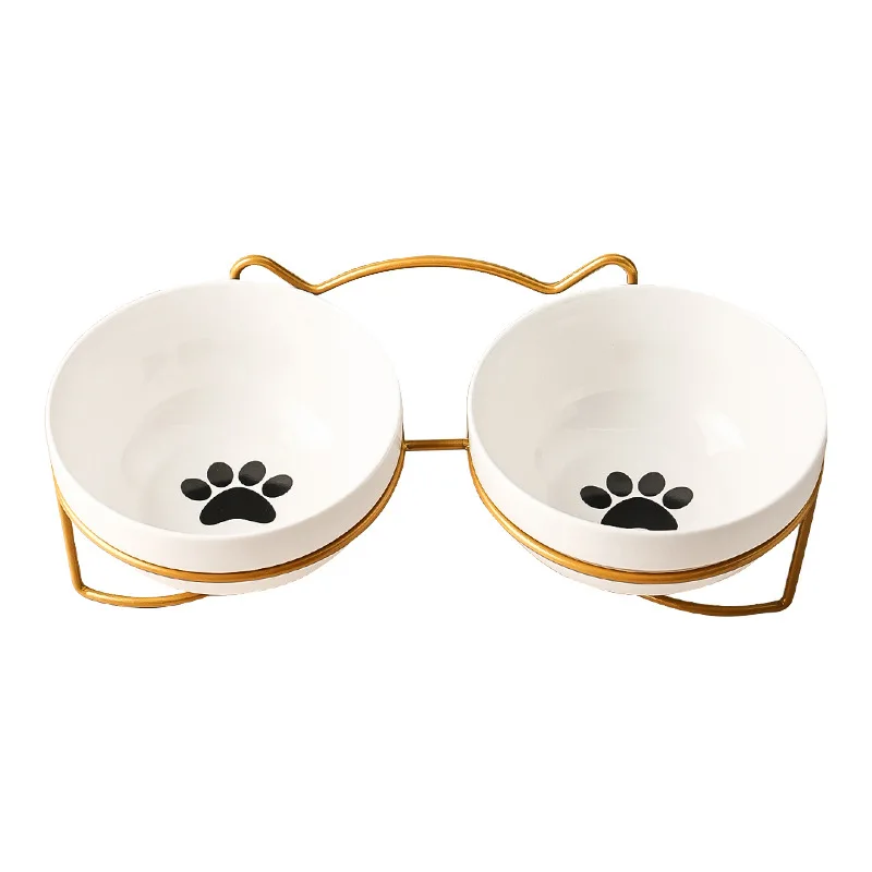 1-3pcs Creative Cervical Protection Pet Supplies Ceramic Double Cat Bowl Ceramic Cat Bowl Food Bowl Dog Drinking Water Food Bowl