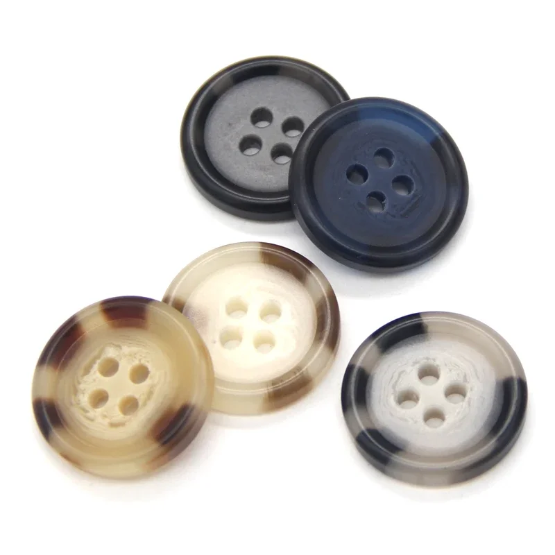 25mm Classical Resin Imitation Horn Pattern Buttons For Clothes Men Coat Sweaters Jacket Decorative Sewing Accessories Wholesale