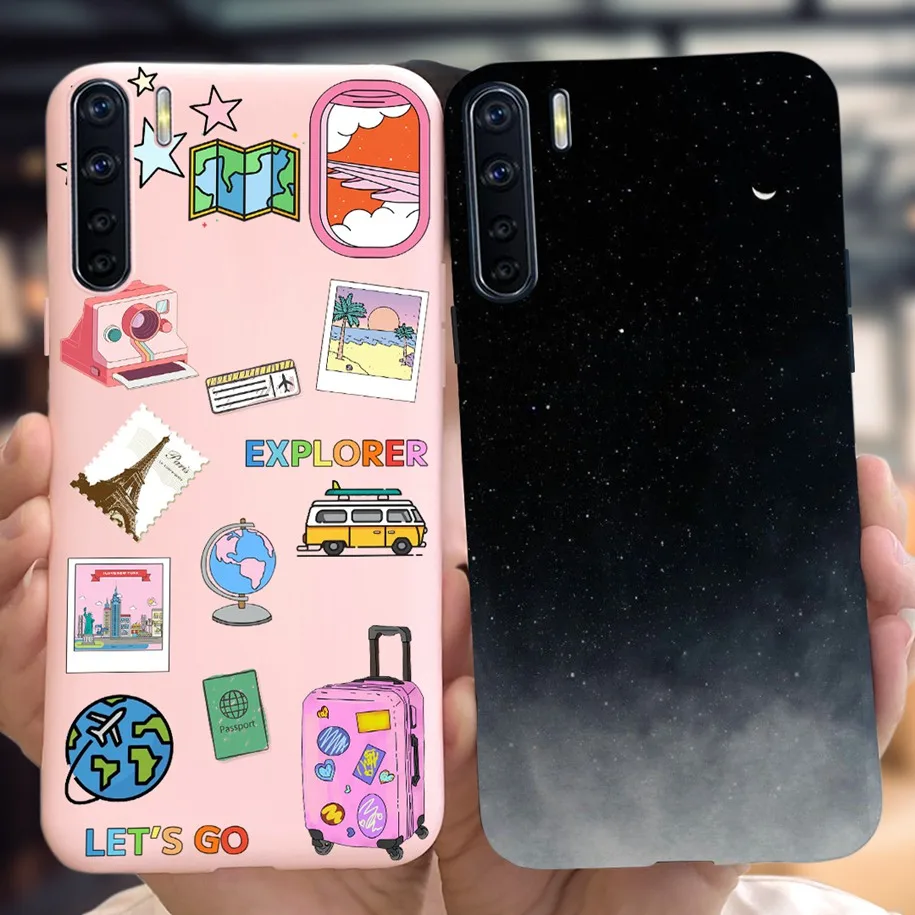 For OPPO Reno 3 Case CPH2043 Cover Fashion Flower Silicone Soft TPU Slim Funda For OPPO A91 F15 CPH2021 OPPOA91 Reno3 Phone Case