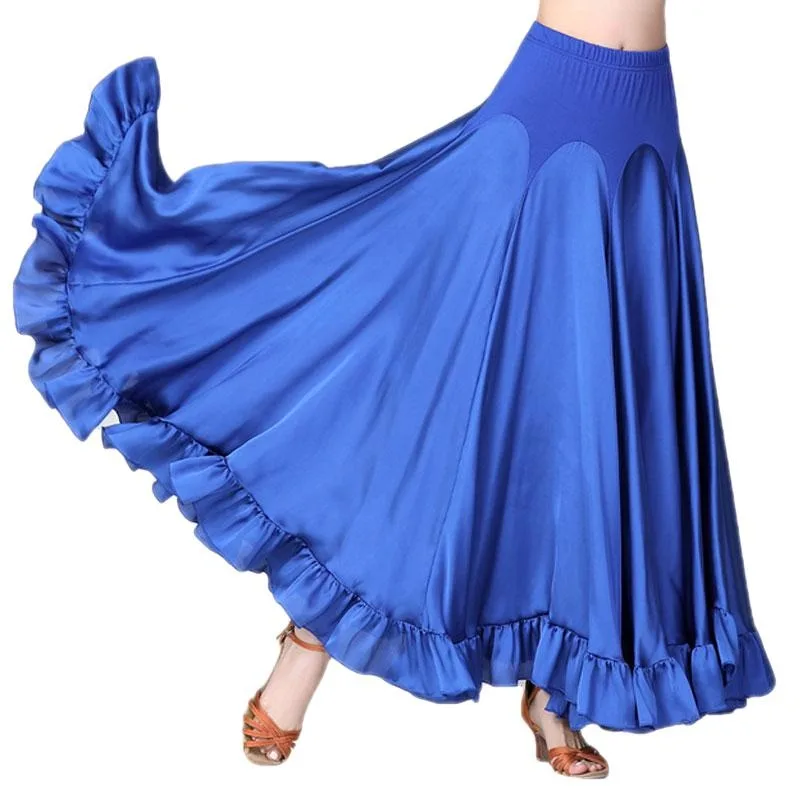 National Standard Dance Skirt Adult Modern Dance Long Skirt Women Waltz Stage Competition Large Hem Half Length Skirt