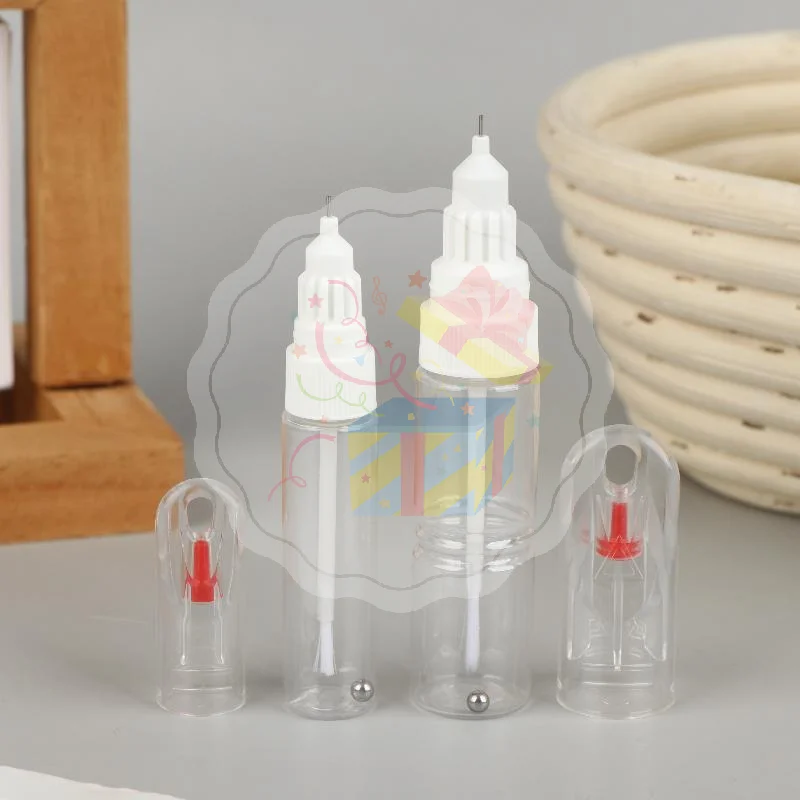 1/5Pcs 2 In 1 Needle Brush Dual-use Nail Polish Pen Empty Bottle Touch-up Paint Bottles Paint-mending Pen Dotted Pen+Drawing Pe