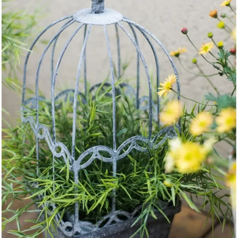 Vintage Bird Cage Plant Pot, wspinaczkowa doniczka z winorośli, żelazko stary stojak na kwiaty, wszechstronny praktyczny domowy ogród