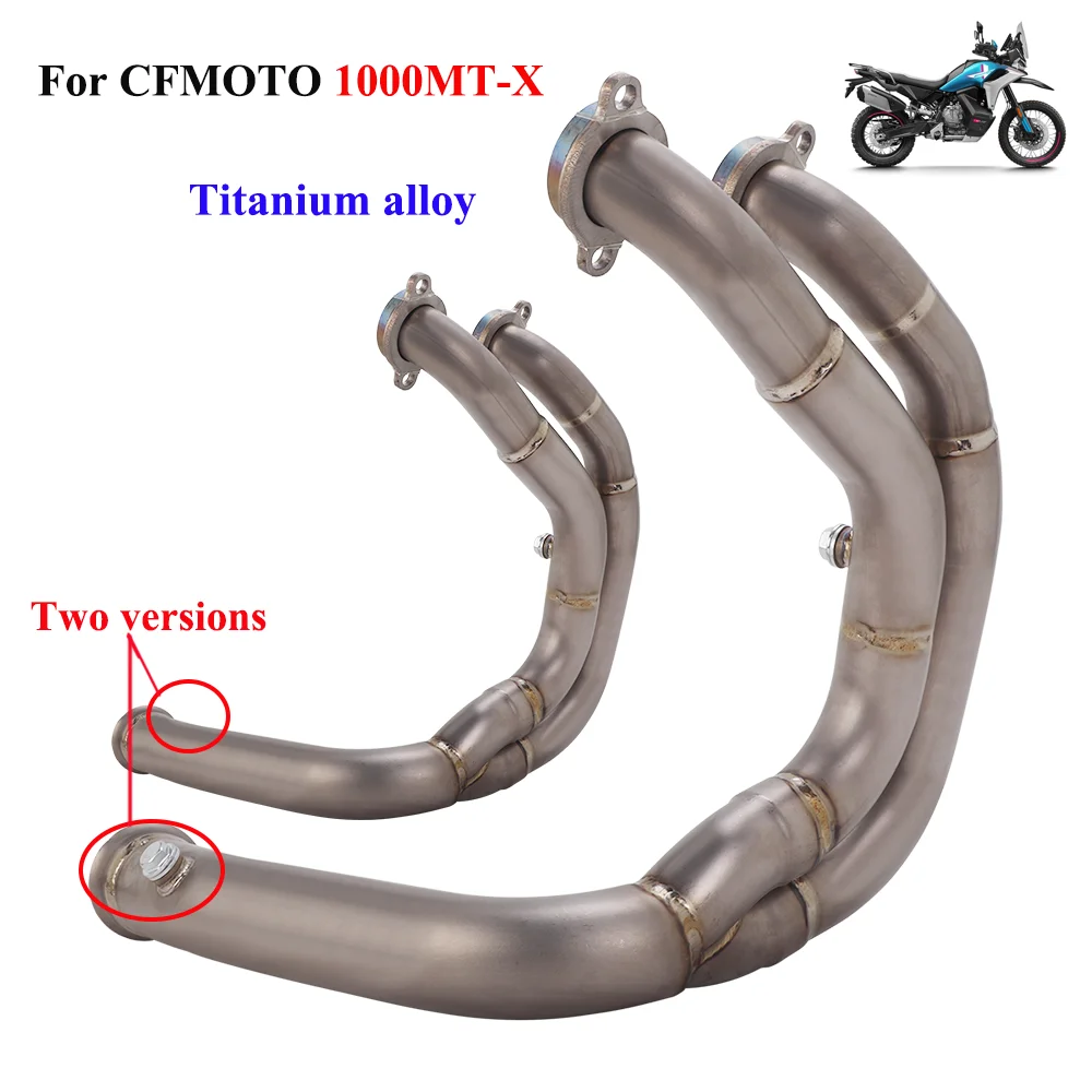 Collettore in titanio per CFMOTO 1000MT‑X, tubo di collegamento anteriore per scarico moto, sistema di scarico slip-on 1000MTX compatibile con silenziatore originale