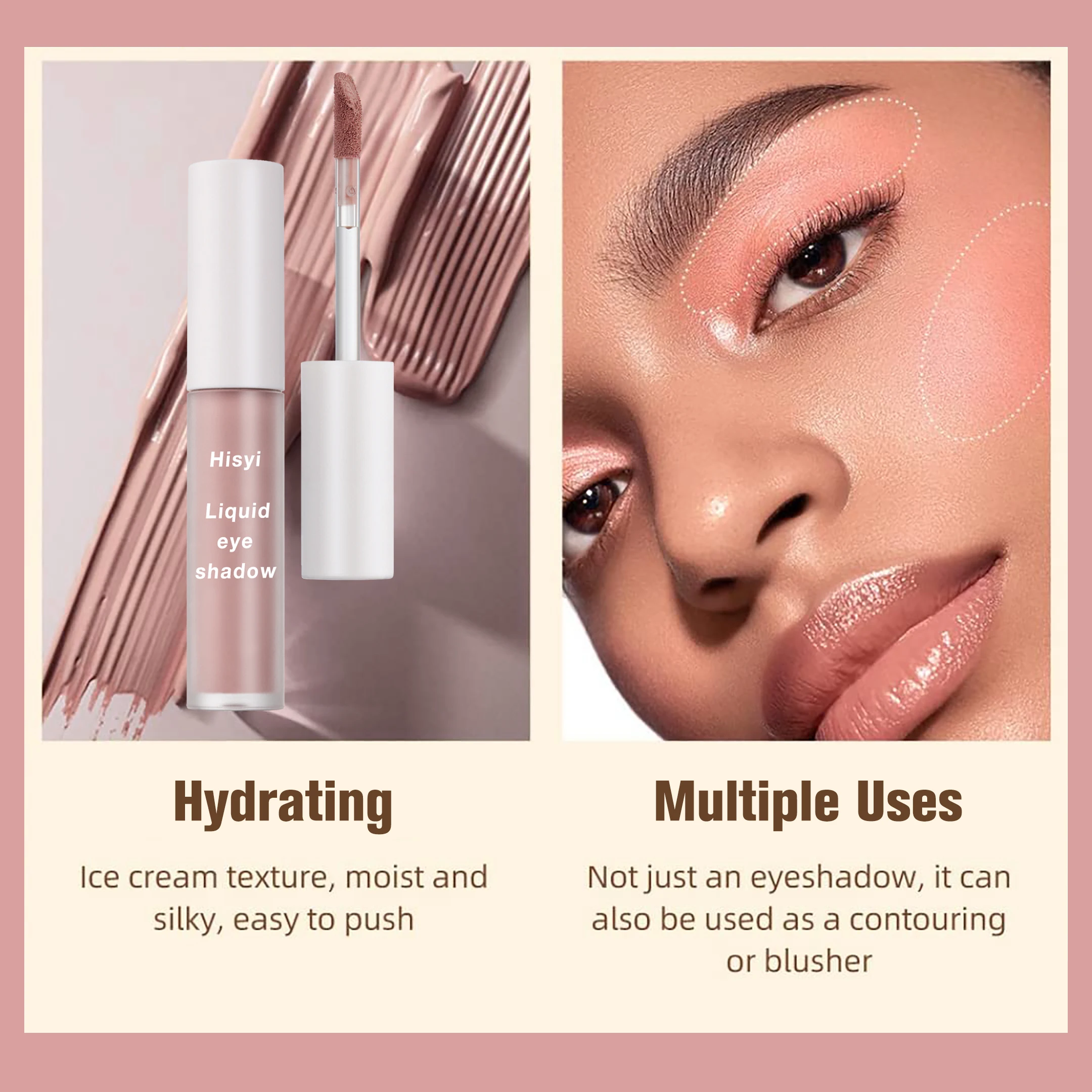 HISYI ミスト マット リキッド アイシャドウ ウォータープルーフ、素朴な色調を明るく、自然な輪郭、ブラッシュ、ベルベット モノクローム アイシャドウ