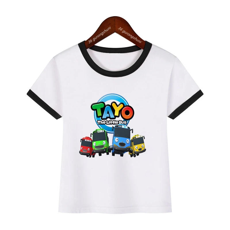 New Summer Style Children\'S Clothing Tshirt Funny Tayo And Little Friends Bus Cartoon T-Shirt For Boys Cute Kids Summer Tshirt