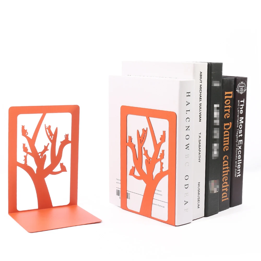 cat escalada arvore livro termina prateleira livro pesado book rack ferro bookends home desk papelaria cor novo pcs 01