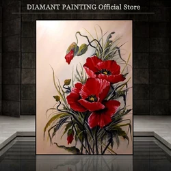 5d New Diy Arrival Diy Diamond Painting New Red Poppy Flower Full Diamond Embroidery Sale Rose Pictures Of Rhinestones Wall Art