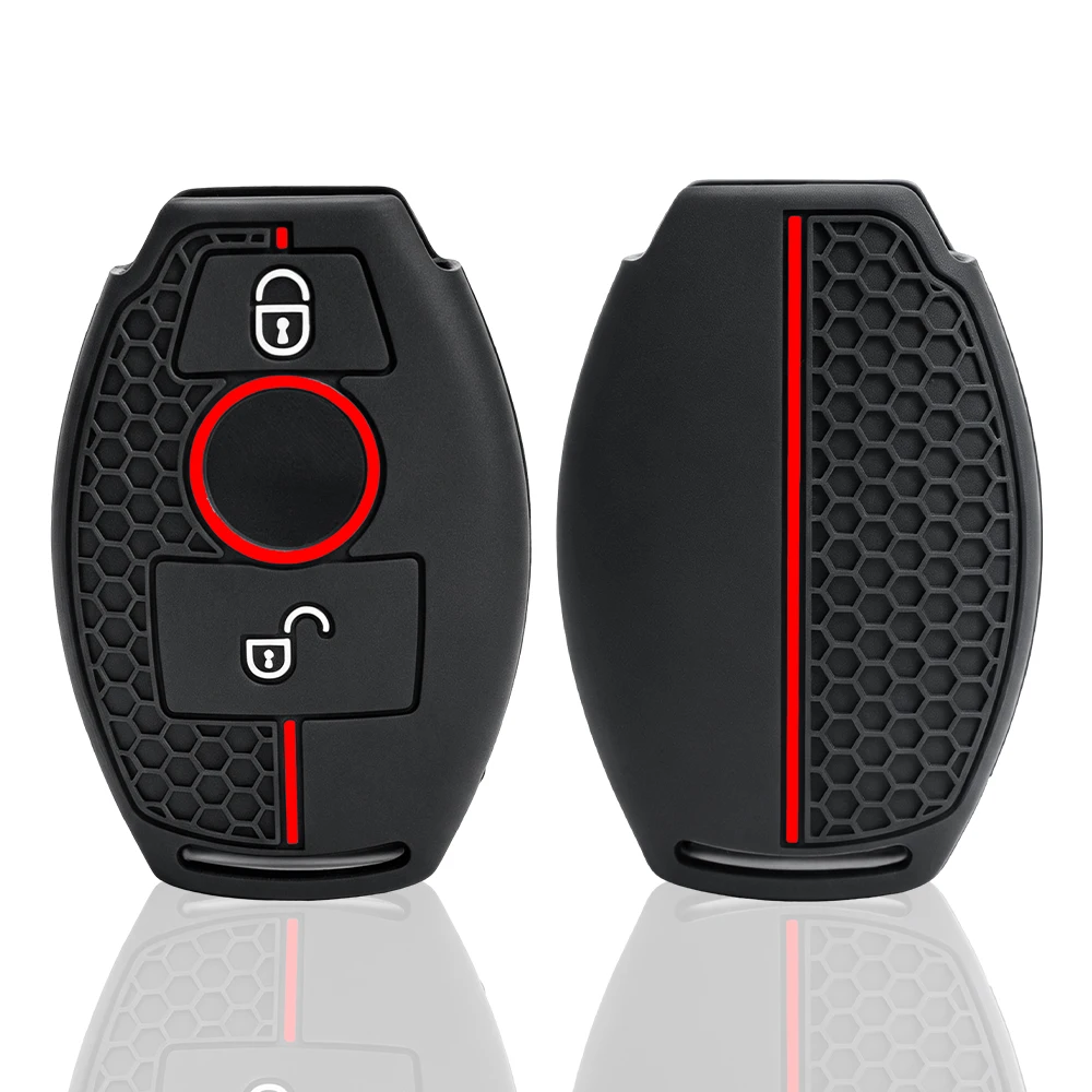 2 buttons For Mercedes Benz W251 W463 W205 W176 W213 W204 W212 W177 GLK GLC CLA AMG A B R C E S G Class Silicone Car Key Case
