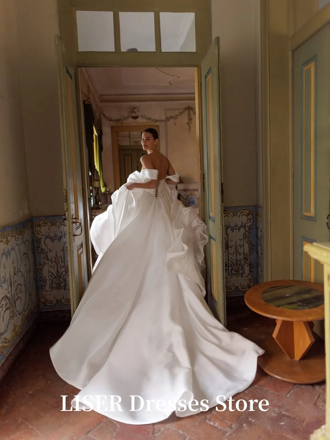 Liser Sweetheart A-Line Wedding Dresses Simple Silk Satin Elegant Fairy Bridal Gowns Corsets Back Customized robe de mariée