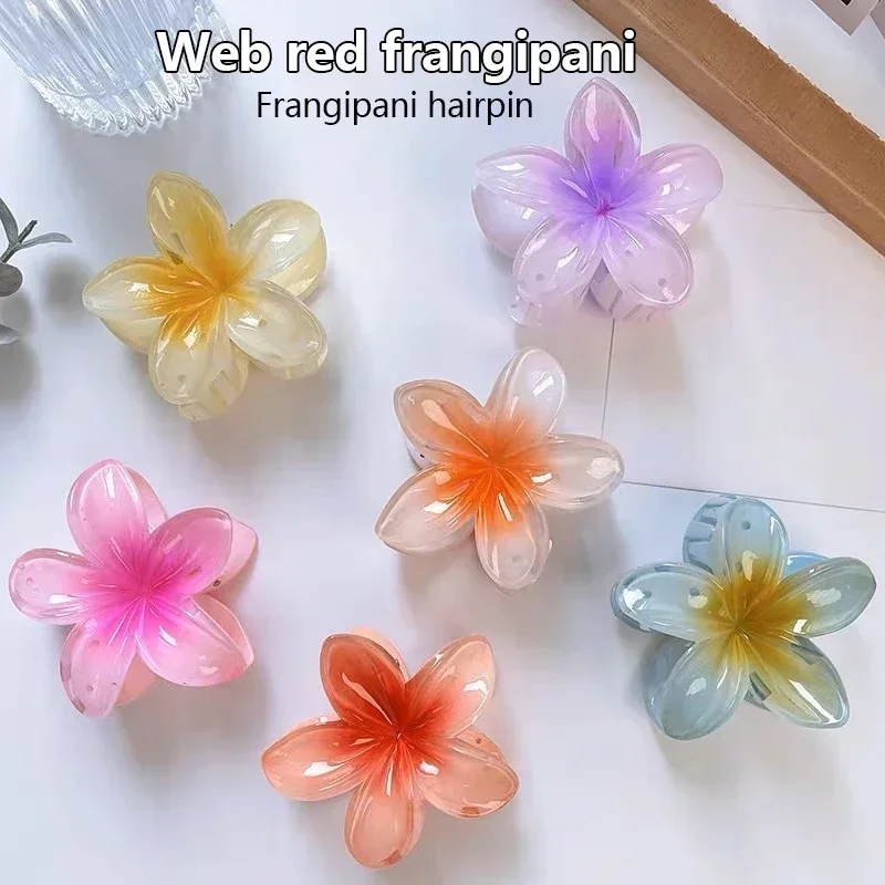 New Flower Shape Hair Claw Clips for Women Girls Barrette Crab Claw Clip Ponytail Hairpins Bath Beach Headwear Hair Accessories image 5