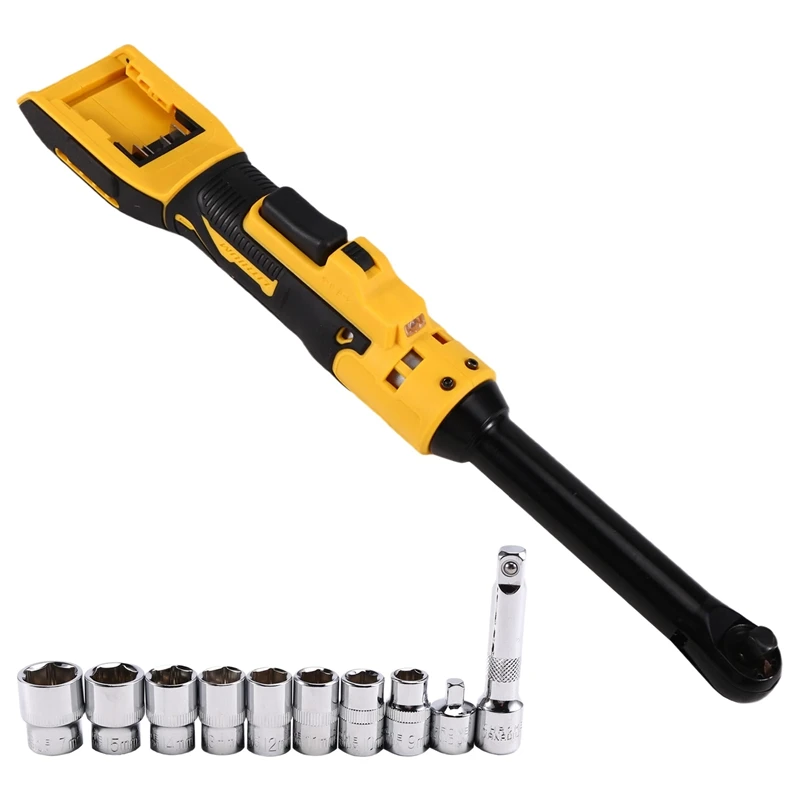 

ABUG-Extended Electric Ratchet Wrench 3/8Inch Removal Screw Nut 220N.M Cordless Driver Power Tools For Dewalt 20V Battery