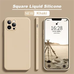 Luxury Fashion Liquid Silicone Case For iPhone 15 14 13 12 11 15 Pro Max Phone Cases X XR XS 8 14 15 Plus Shockproof Back Cover