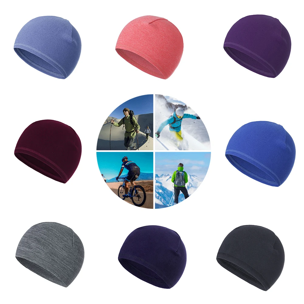 Cálidos gorros de lana para ciclismo al aire libre para hombres, gorro de Calavera, gorros gruesos a prueba de viento, gorros de esquí para senderismo, protección contra el frío, Invierno