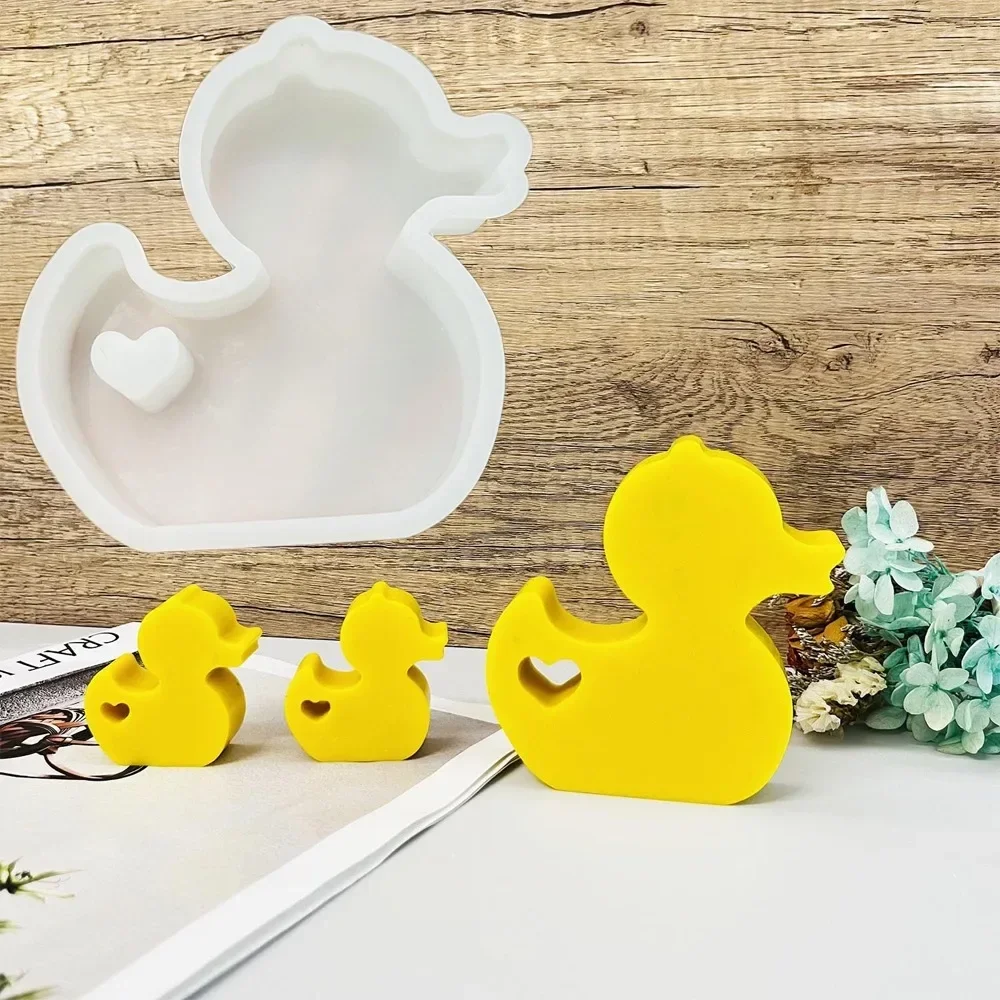 Heart Yellow Duck Silicone Candle Mold DIY Animals Resin Mould Soap Gypsum Making Tool Craft Gifts Home Decor Easy Demolding