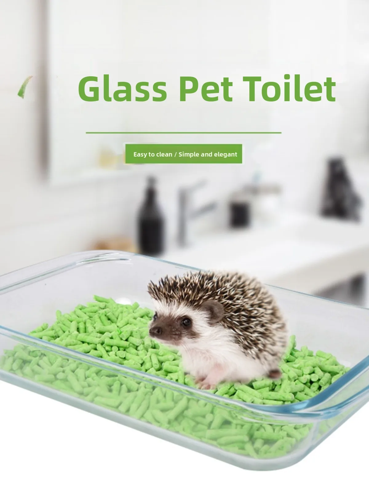 

Large Size Tempered Glass Pet Toilet Easy to Clean Non-Tippable Open pe Litter Box Pet Batoom Pet Supplies