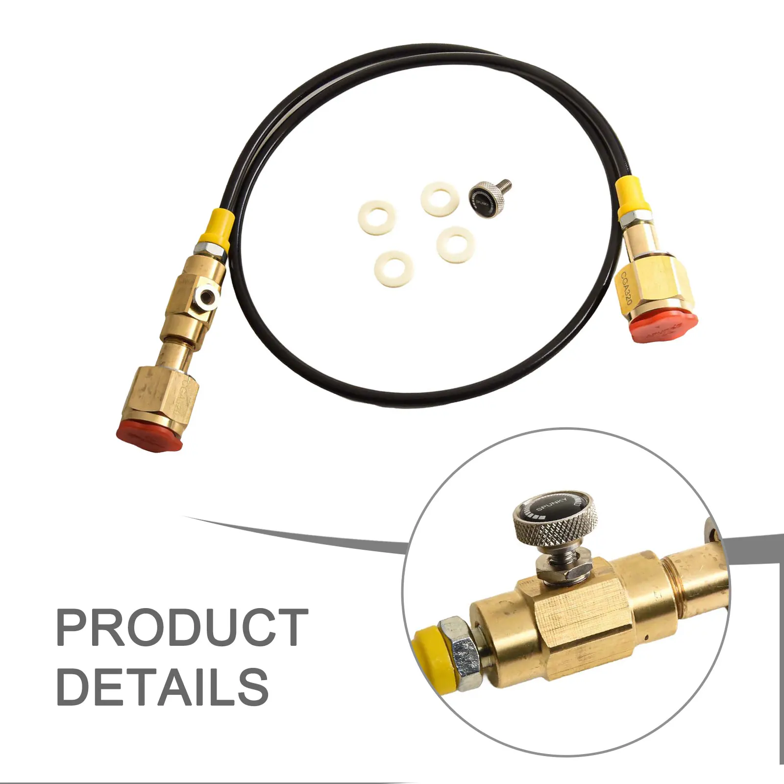 Large Capacity Propane Refill Station Adapter with CGA320 Fittings and 36 Inch High Pressure Hose for Commercial Use