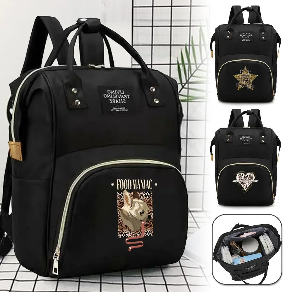 Mommy Bag Lightweight Diaper Bags Portable Large-capacity Travel Maternity Backpack Female Mommy Outting Bag Leopard Patter